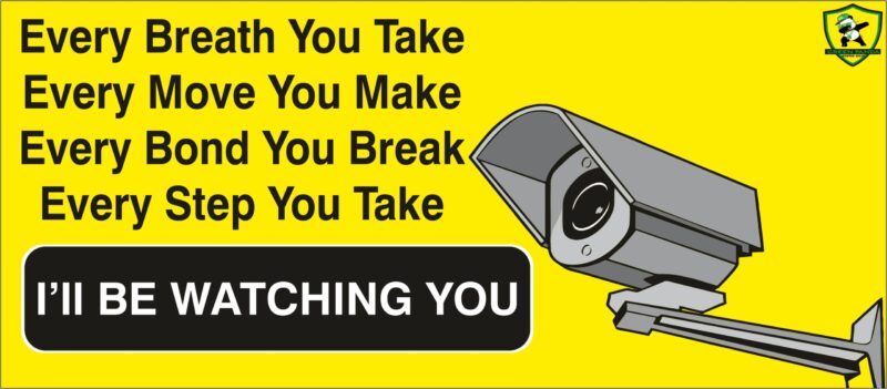 CCTV Sign Board-English-Set of 2(Yellow)