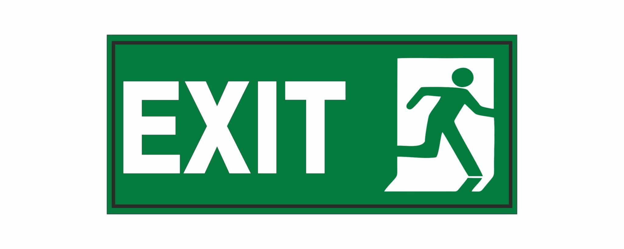Exit Sign board Green Panda